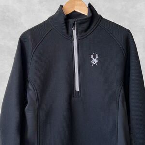 Spyder 1/2 Zip Outbound Black Waffle Knit Pullover Sweater - Men's M